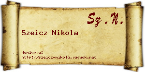 Szeicz Nikola névjegykártya